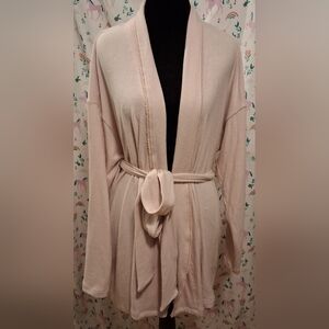EUC Andine Pascal Blush Pink Neutral Casual Comfy Cozy Lounge Belted Robe SZ M/L